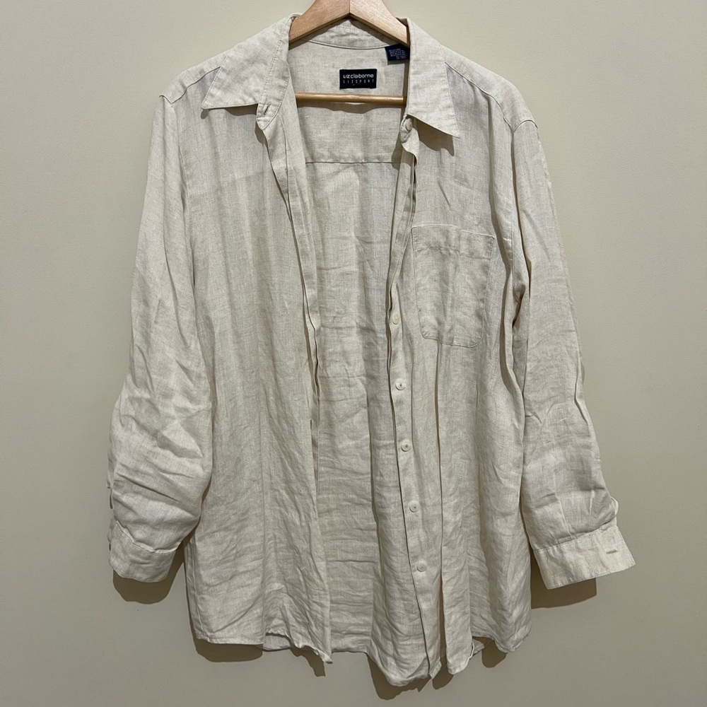 Liz Claiborne Vintage Linen Button Up Shirt